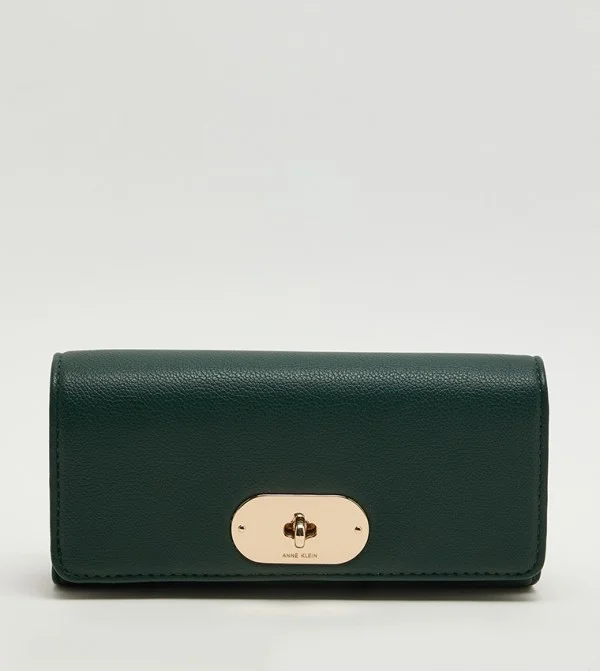 Anne Klein Twist Lock Flap Wallet